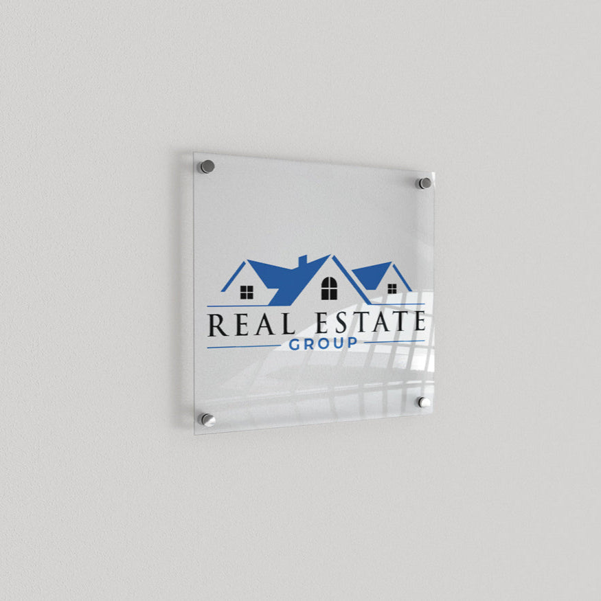 Real estate acrylic logo sign